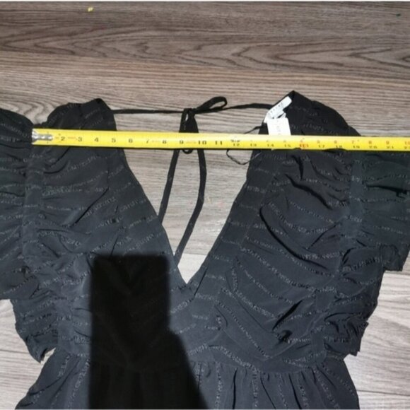 Uforia Muse Black Lace Trim V-Neck Blouse Women's Size Medium M - Picture 13 of 15